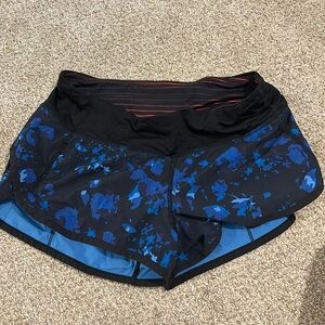 blue and black old lulu shorts